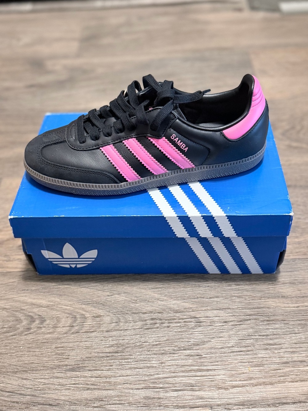 adidas Samba Women’s Sneakers - Black with Pink Accents